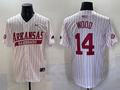 Men's Arkansas Razorbacks Gage Wood #14 White Replica Player Jersey