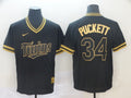 Men's Minnesota Twins Kirby Puckett #34 Black Replica Baseball Jersey1