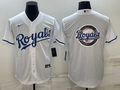 Men's Kansas City Royals White Alternate Replica Team Logo Jersey1