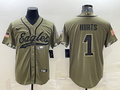Men's Philadelphia Eagles Jalen Hurts #1 Olive 2022 Salute To Service Limited Jersey1 Joint Edition
