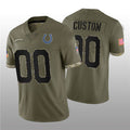 Custom1 Indianapolis Colts ACTIVE PLAYER 2022 Olive Salute To Service Limited Stitched Jersey1 Football Jersey1