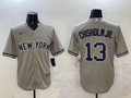 Men's New York Yankees Jazz Chisholm Jr. #13 Gray Replica Player Jersey1