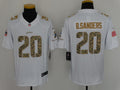 Men's Detroit Lions Barry Sanders #20 White Game Player Jersey1