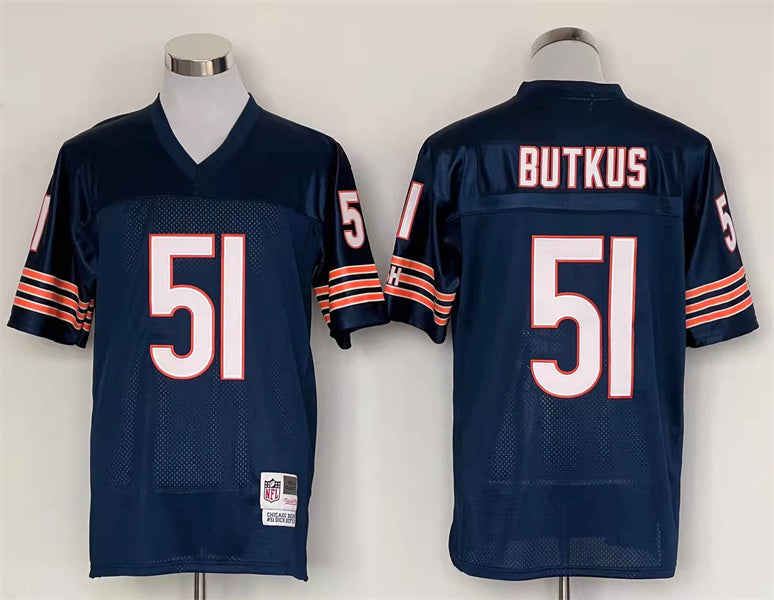 Men's Chicago Bears Dick Butkus  Navy Legacy Replica Player Jersey1