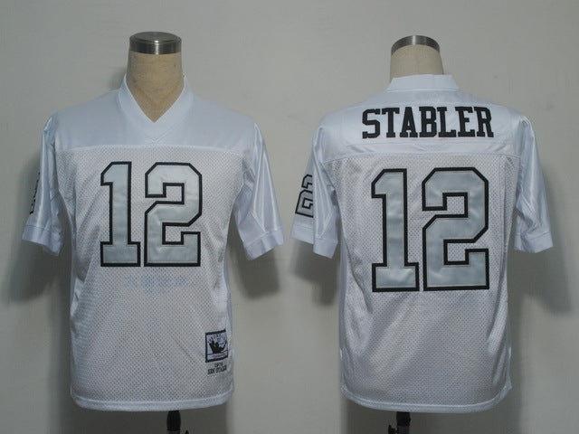 Men's Oakland Raiders Ken Stabler  White Legacy Replica Player Jersey1