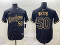 Men's Los Angeles Dodgers Mookie Betts #50 Black Team Player Jersey