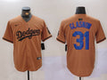 Men's Los Angeles Dodgers Tyler Glasnow #31 Brown Game Player Jersey1