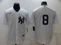 Men's New York Yankees Yogi Berra #8 White Replica Player Name Jersey1