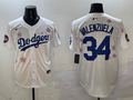 Men's Los Angeles Dodgers Fernando Valenzuela White Player Jersey1