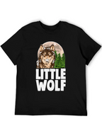 Little Wolf Graphic Tee - Mens Black T-Shirt