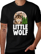 Little Wolf Graphic Tee - Mens Black T-Shirt