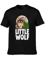 Little Wolf Graphic Tee - Mens Black T-Shirt