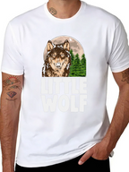Little Wolf Graphic Tee - Mens Black T-Shirt