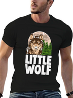 Little Wolf Graphic Tee - Mens Black T-Shirt