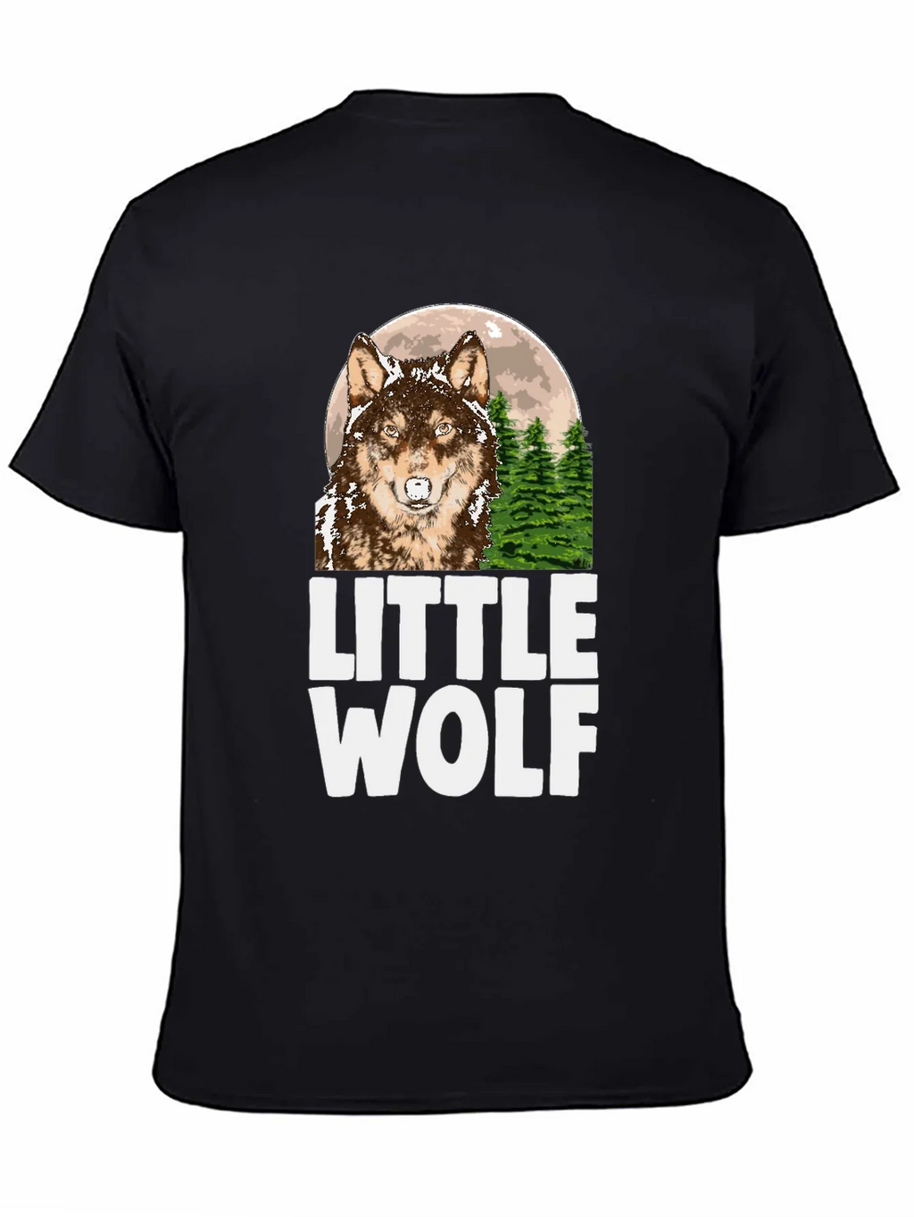 Little Wolf Graphic Tee - Mens Black T-Shirt