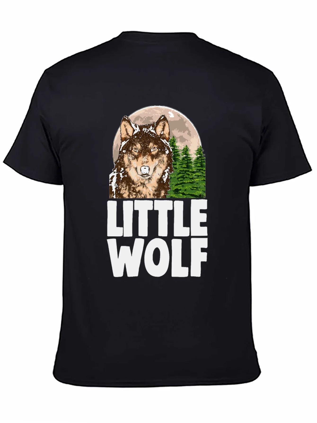 Little Wolf Graphic Tee - Mens Black T-Shirt