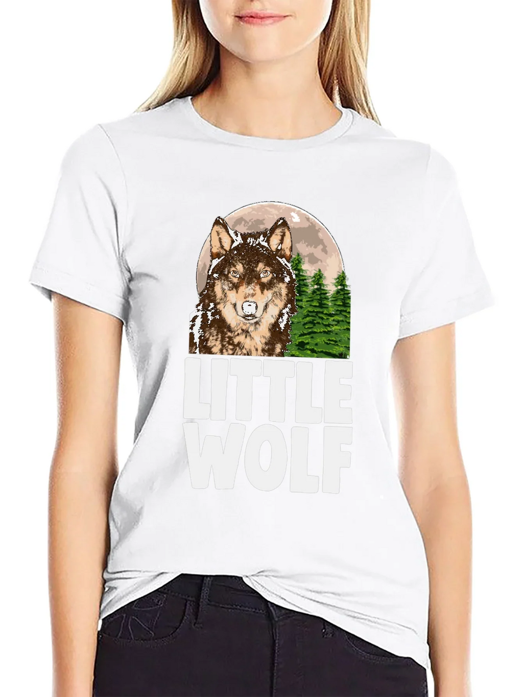 Little Wolf Graphic Tee - Mens Black T-Shirt