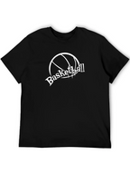 Basketball Graphic Tee - Black Cotton T-Shirt