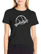 Basketball Graphic Tee - Black Cotton T-Shirt
