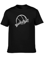 Basketball Graphic Tee - Black Cotton T-Shirt