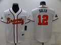Men's Atlanta Braves Jorge Soler #12 White Replica Jersey