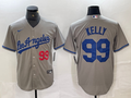 Men's Los Angeles Dodgers Joe Kelly #99 Gray Replica Game Jersey1