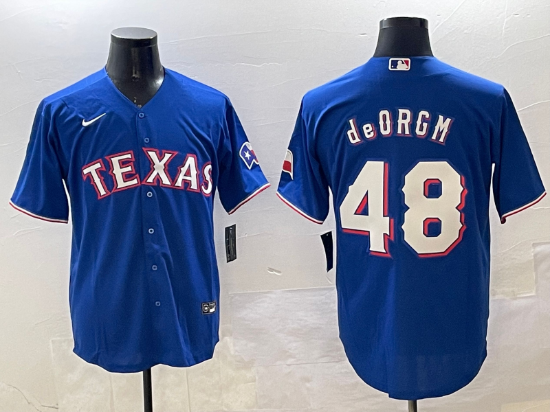 Men's Texas Rangers Jacob deGrom #48 Royal Limited Player Jersey1