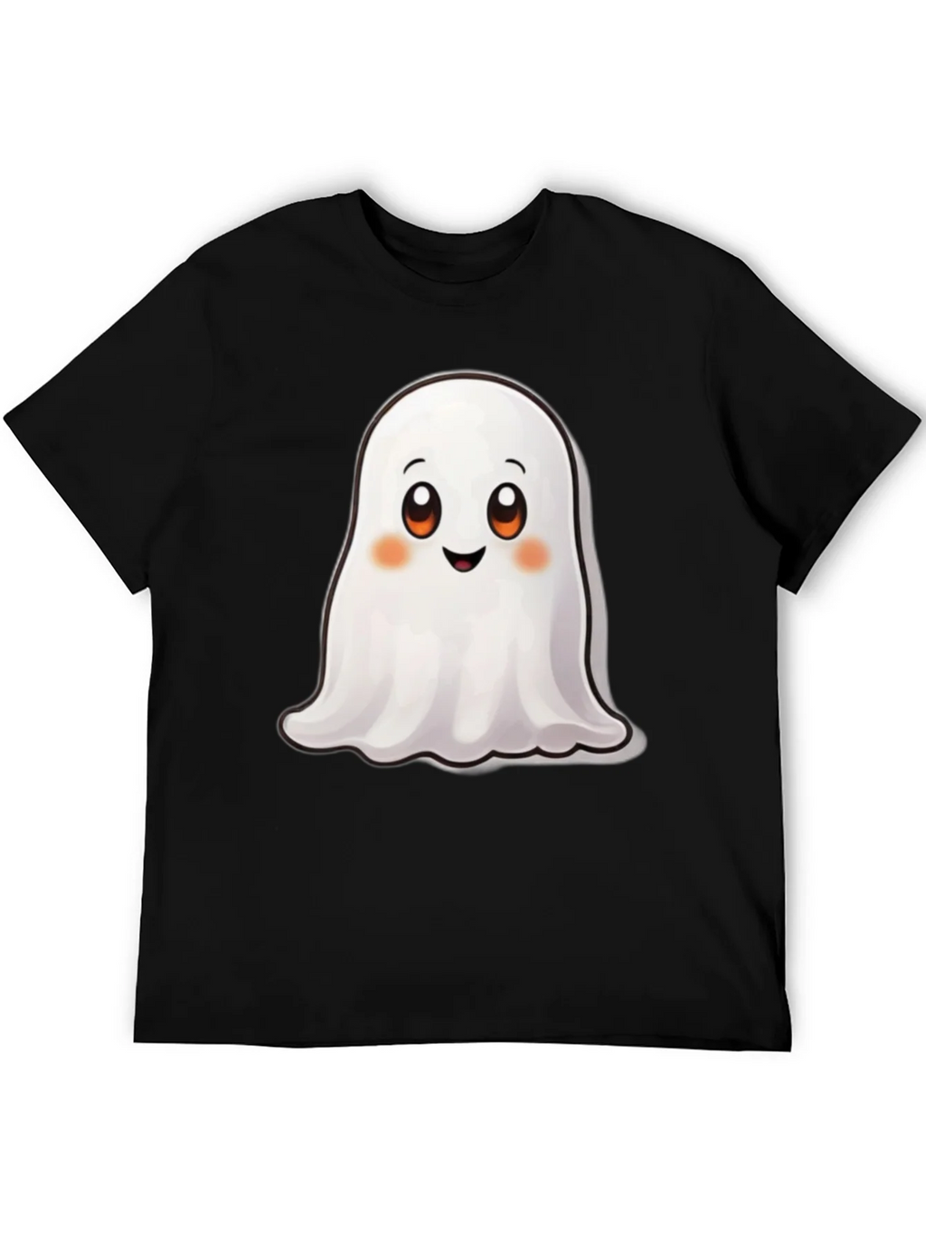 Cute Ghost Graphic Black T-Shirt