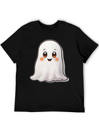 Cute Ghost Graphic Black T-Shirt