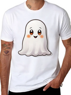 Cute Ghost Graphic Black T-Shirt