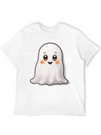 Cute Ghost Graphic Black T-Shirt