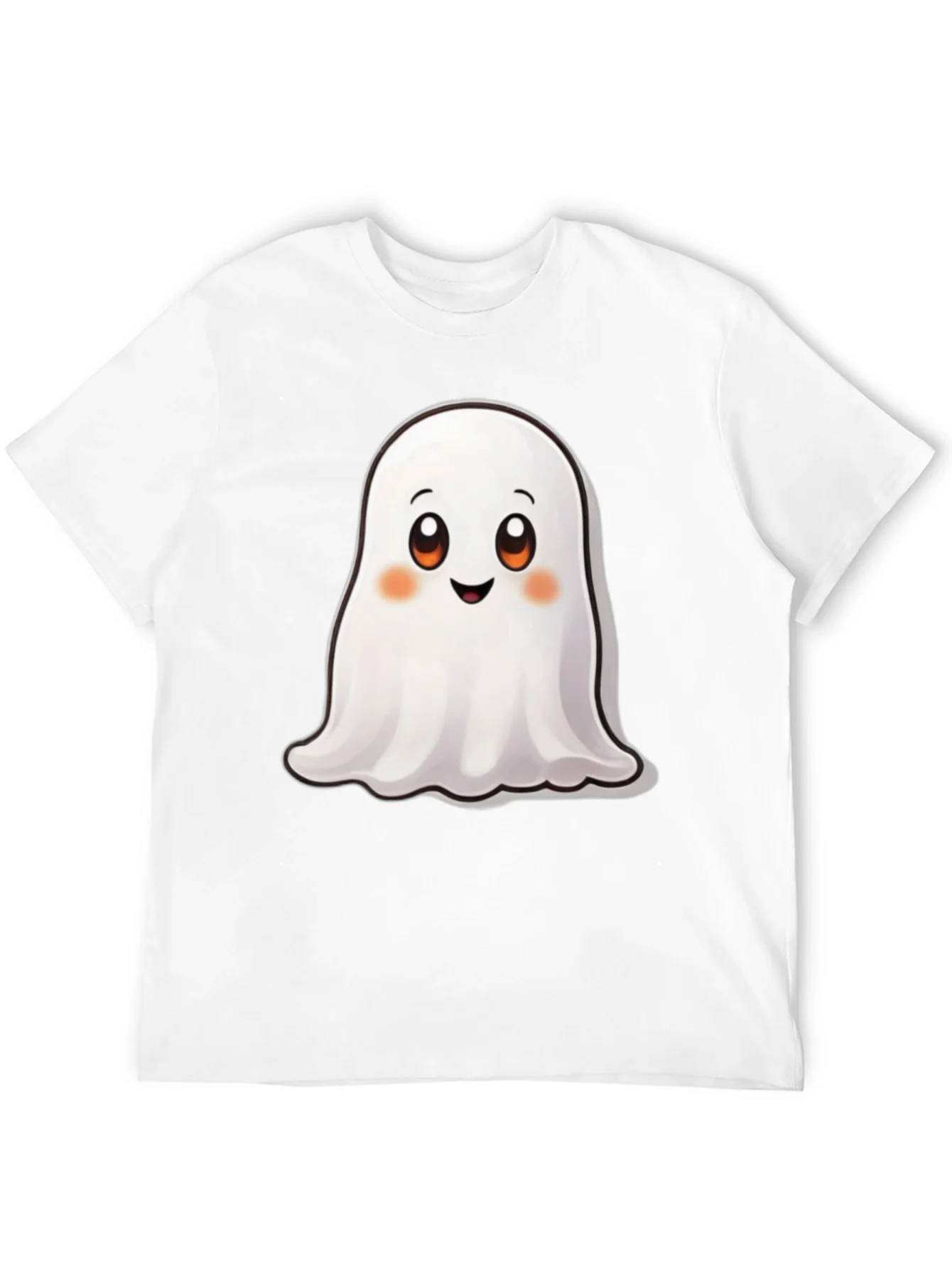 Cute Ghost Graphic Black T-Shirt
