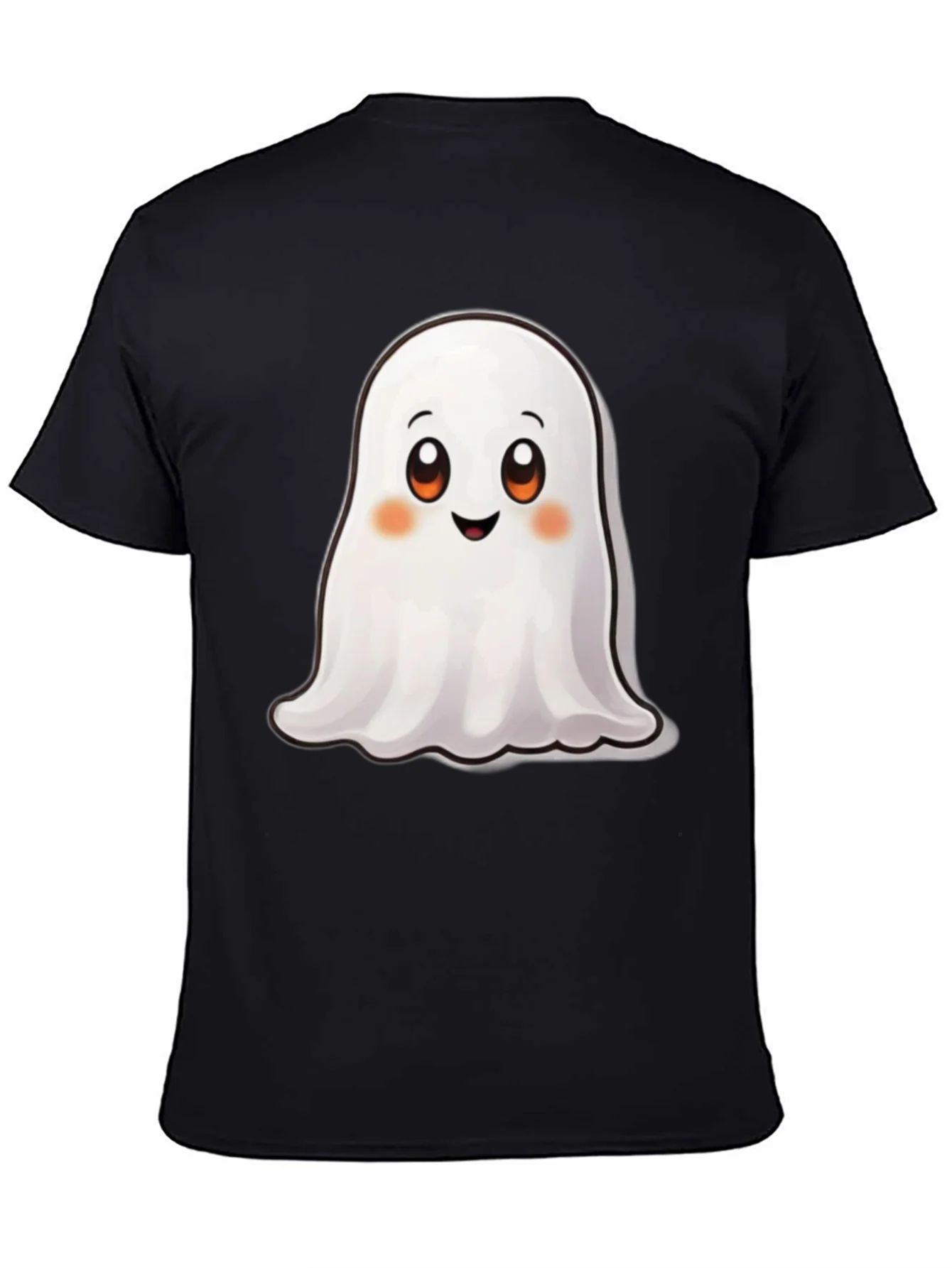 Cute Ghost Graphic Black T-Shirt