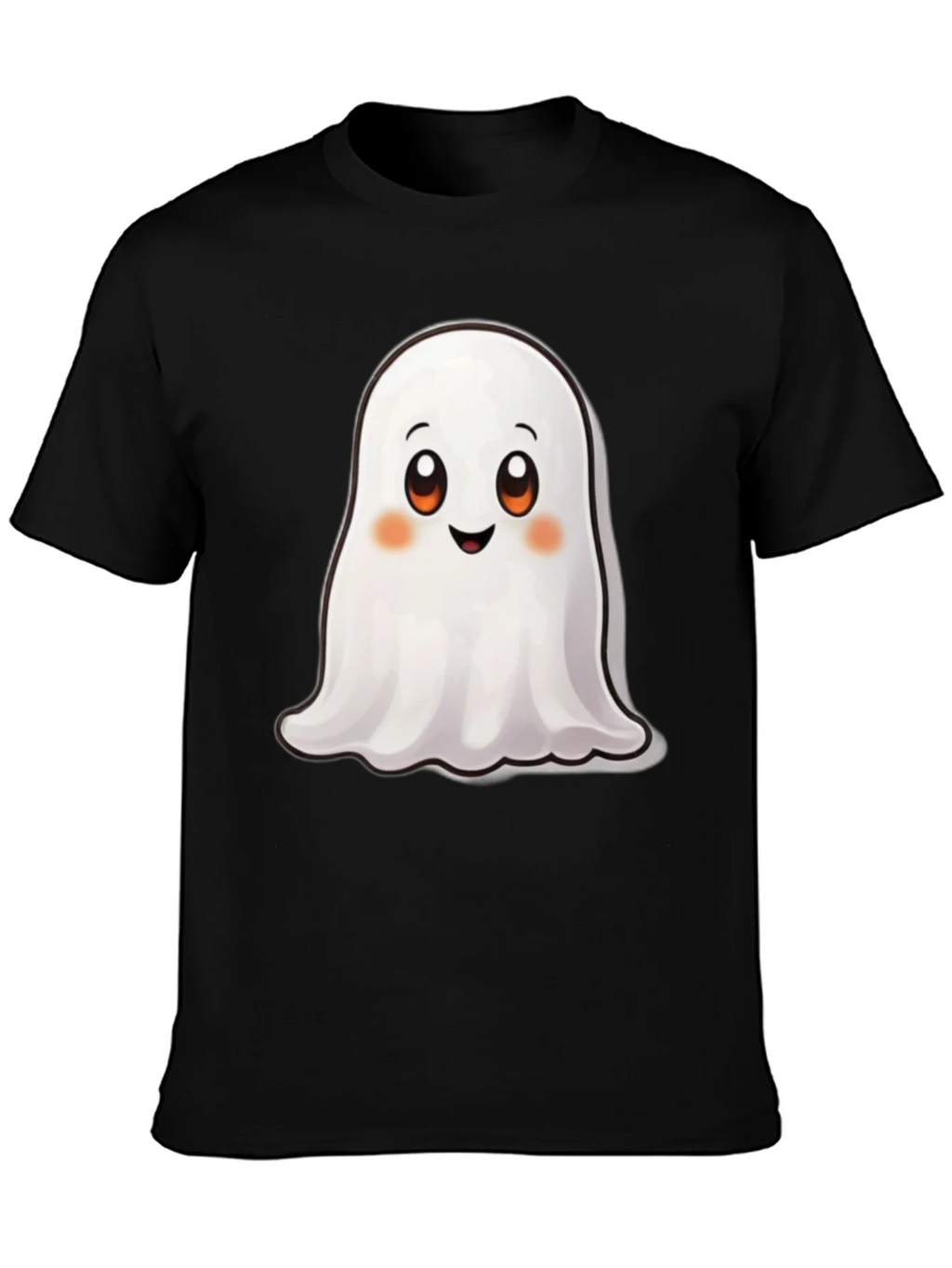 Cute Ghost Graphic Black T-Shirt