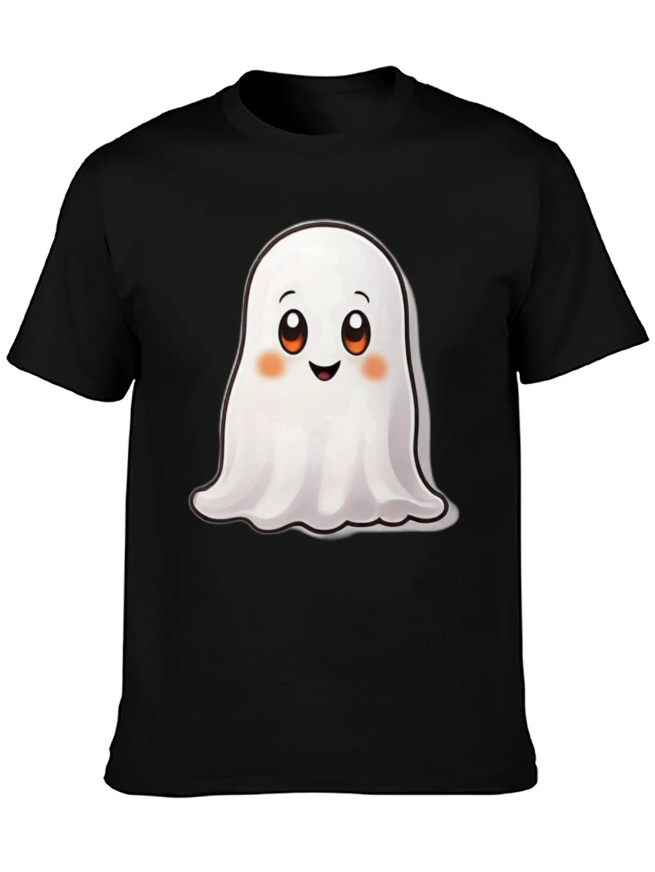 Cute Ghost Graphic Black T-Shirt