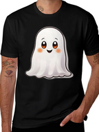 Cute Ghost Graphic Black T-Shirt
