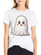 Cute Ghost Graphic Black T-Shirt