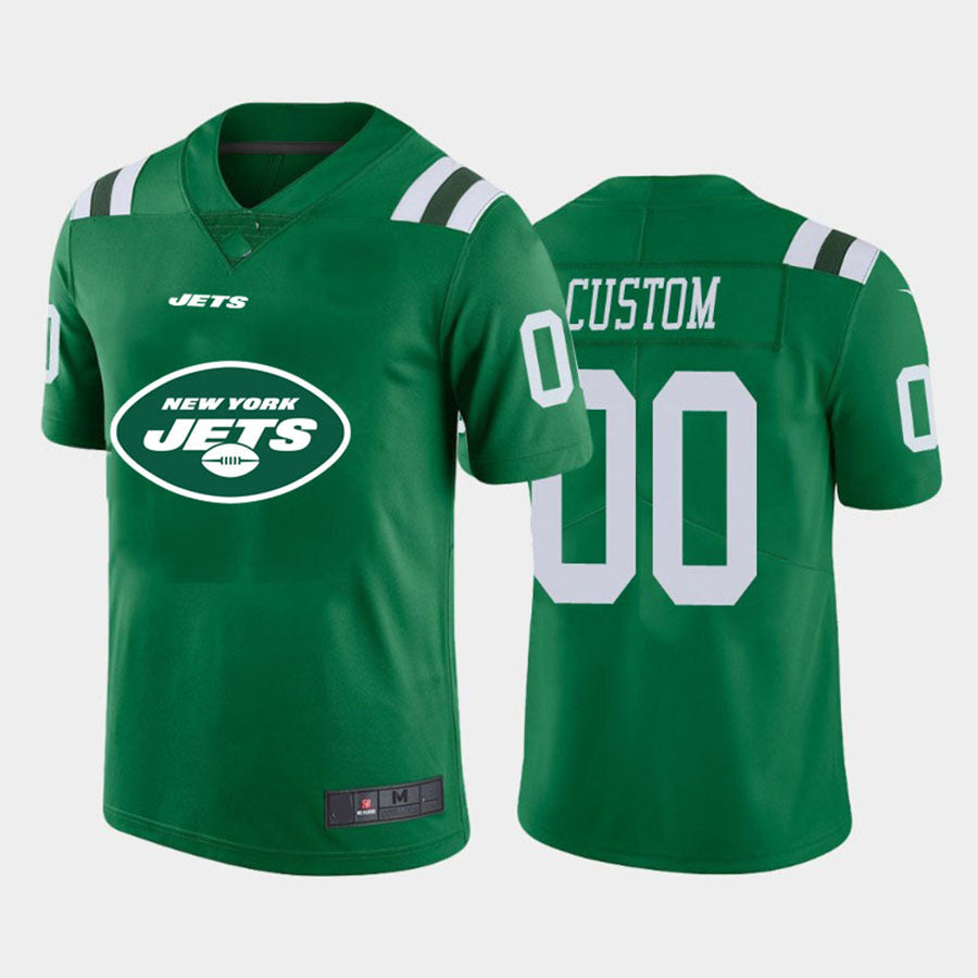 Custom1 New York Jets Green Team Big Logo Vapor Untouchable Limited Jersey1 American Stitched Jersey1 Football Jerseys