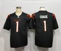 Men's Cincinnati Bengals Ja'Marr Chase #1 Black Game Jersey2