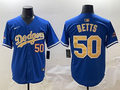 Men's Los Angeles Dodgers Mookie Betts #50 Royal 2025 Gold Collection Limited Jersey1
