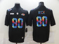 Men's San Francisco 49ers Jerry Rice #80 Black Player Game Jersey1