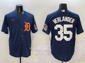 Men's Detroit Tigers Justin Verlander #35 Navy Limited Player Jersey1