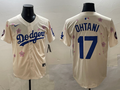 Men's Los Angeles Dodgers Shohei Ohtani #17 Cream Alternate Replica Player Jersey1
