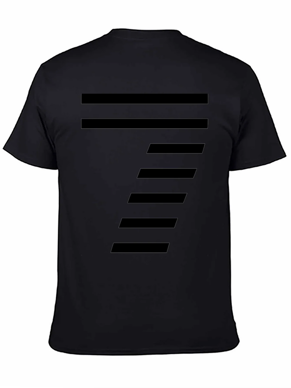 Modern Striped Design Black T-Shirt