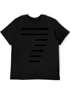 Modern Striped Design Black T-Shirt