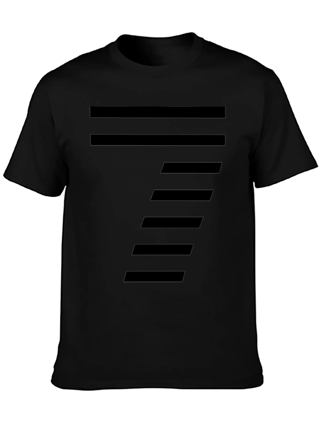 Modern Striped Design Black T-Shirt