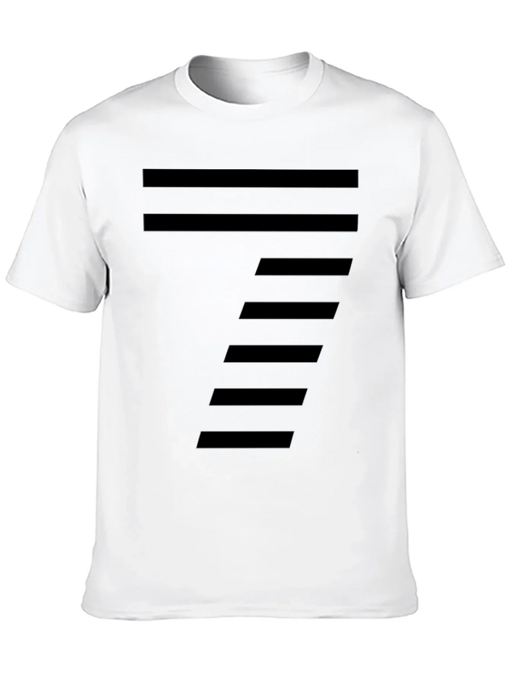 Modern Striped Design Black T-Shirt