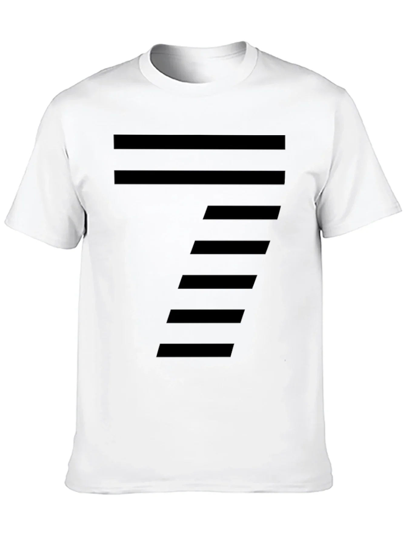 Modern Striped Design Black T-Shirt