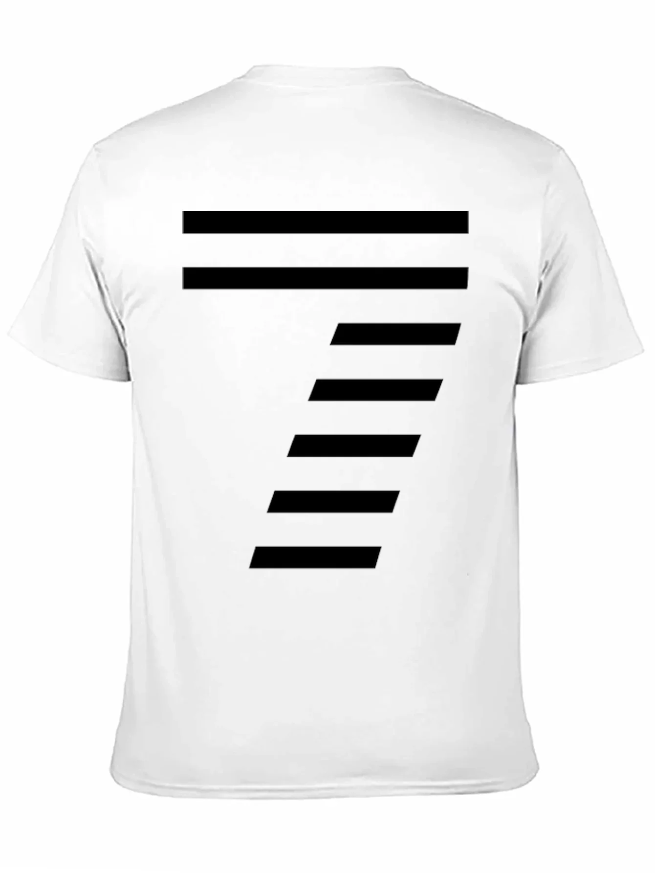 Modern Striped Design Black T-Shirt