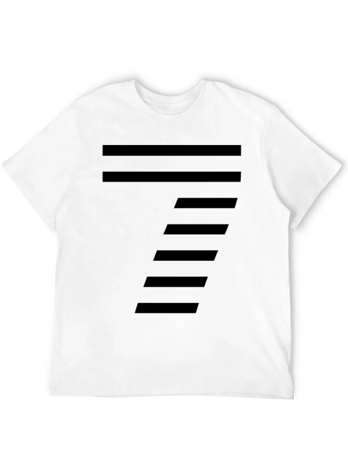 Modern Striped Design Black T-Shirt